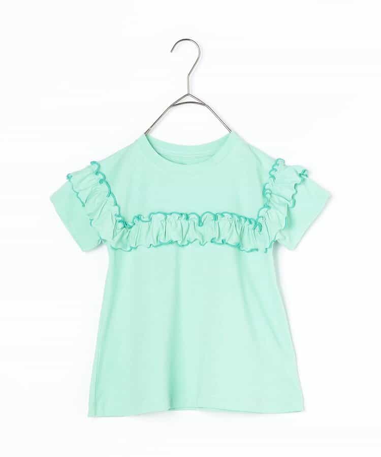 Japanese children's clothing p.prem#r ruffled short-sleeved top 80-140cm girls summer TOPS