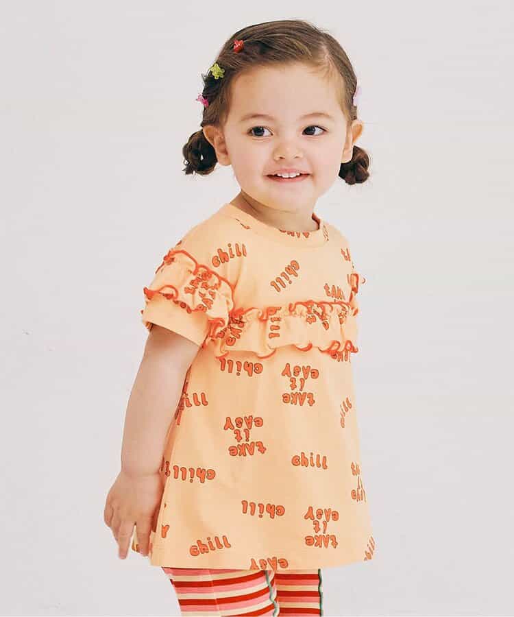Japanese children's clothing p.prem#r ruffled short-sleeved top 80-140cm girls summer TOPS