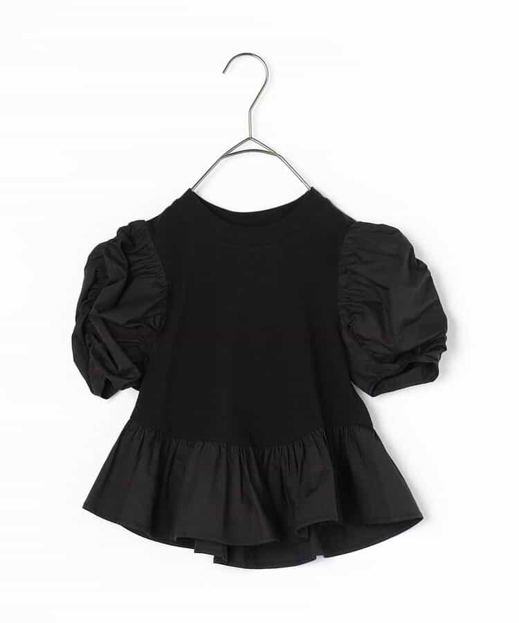 Japanese children's clothing p.prem#r ruffled puff sleeve ruffled top 80-140cm girls summer TOPS