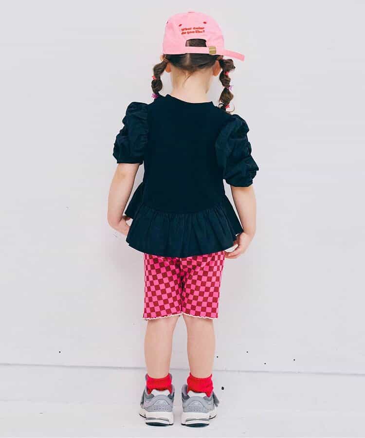Japanese children's clothing p.prem#r ruffled puff sleeve ruffled top 80-140cm girls summer TOPS