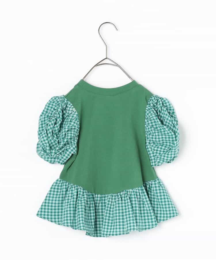Japanese children's clothing p.prem#r ruffled puff sleeve ruffled top 80-140cm girls summer TOPS