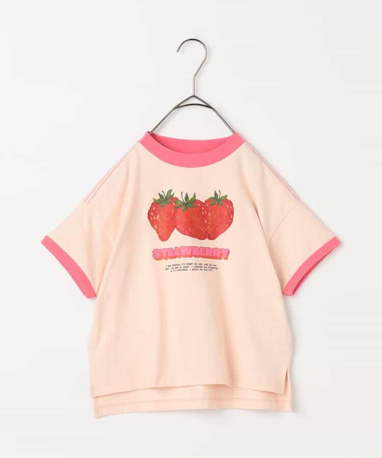 Japanese children's clothing p.prem#r fruit print top 80-140cm boys/girls summer TOPS
