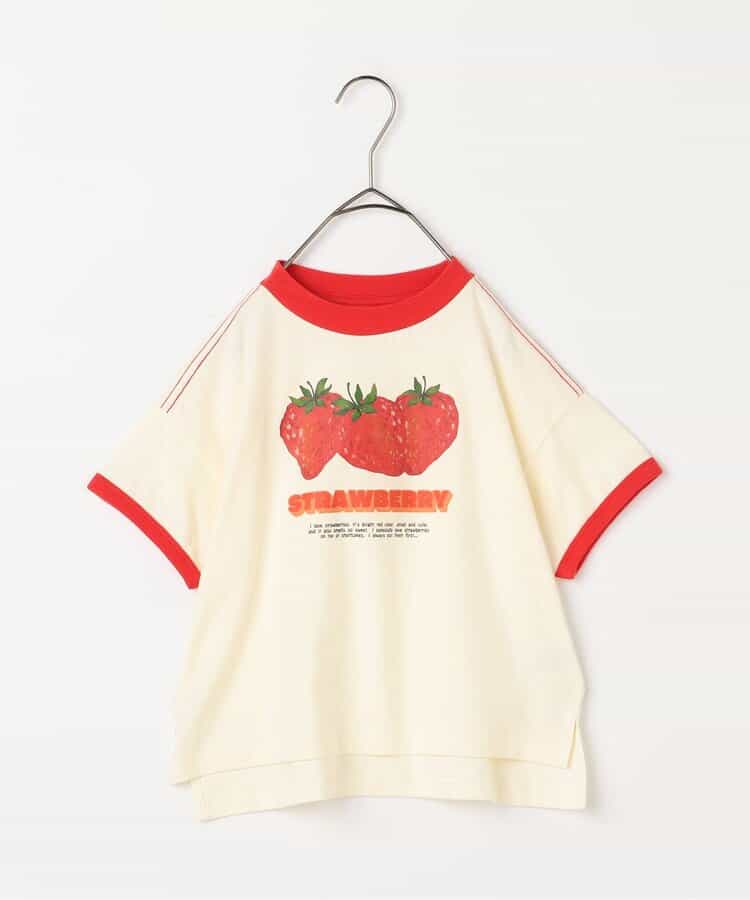 Japanese children's clothing p.prem#r fruit print top 80-140cm boys/girls summer TOPS