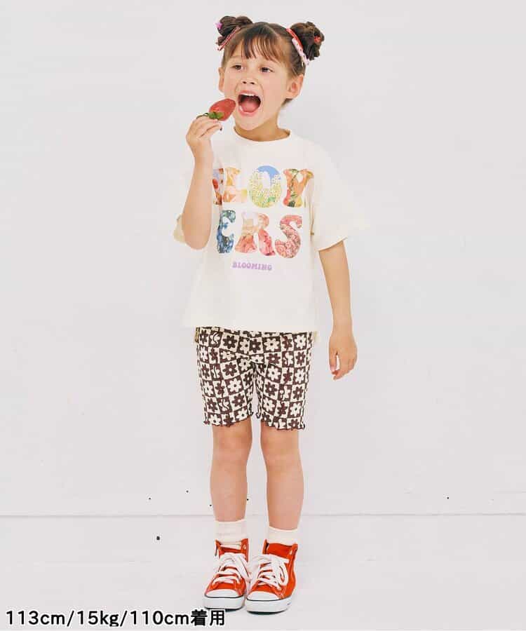 Japanese children's clothing p.prem#r FLOWERS printed tops 80-140cm boys/girls summer TOPS