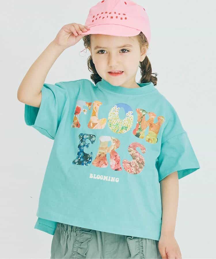 Japanese children's clothing p.prem#r FLOWERS printed tops 80-140cm boys/girls summer TOPS