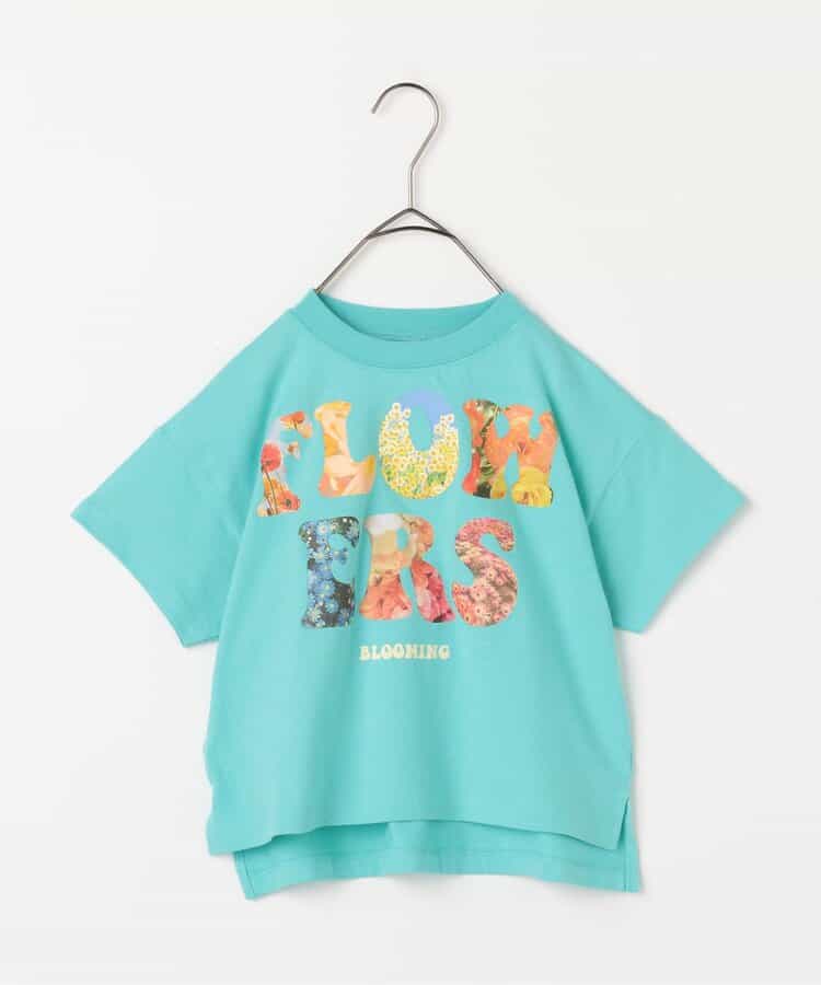 Japanese children's clothing p.prem#r FLOWERS printed tops 80-140cm boys/girls summer TOPS
