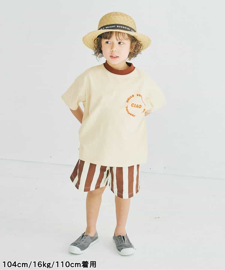 Japanese children's clothing p.prem#r letter print short-sleeved top 80-140cm boys/girls summer TOPS