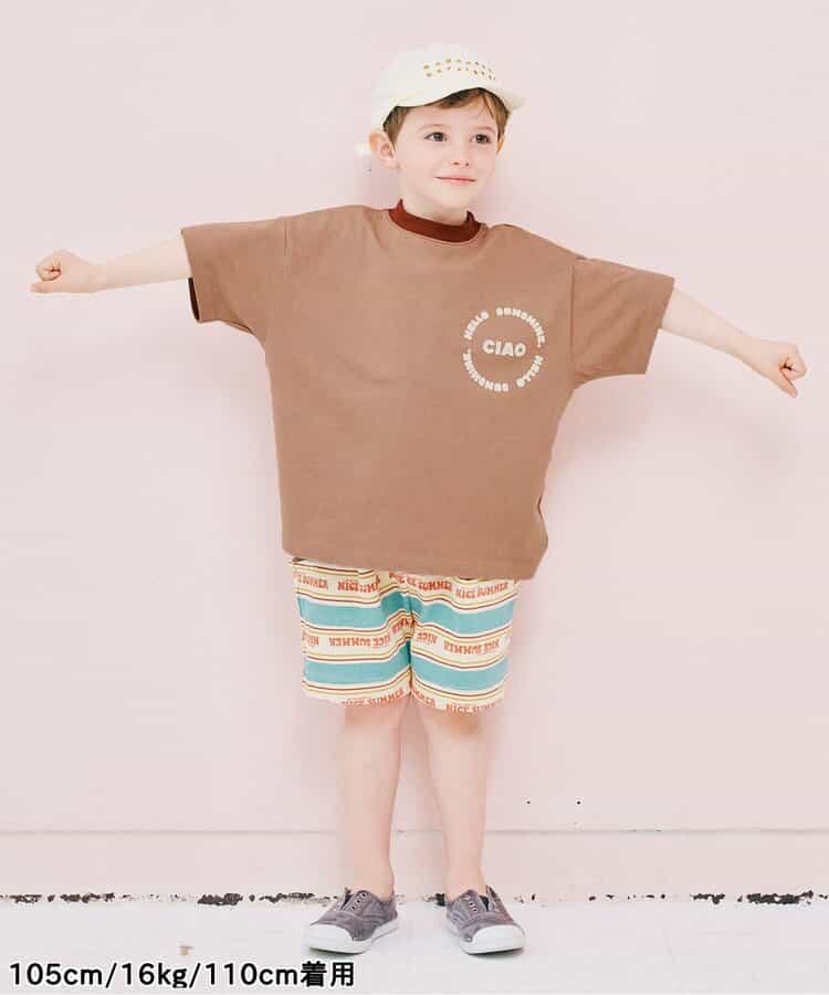 Japanese children's clothing p.prem#r letter print short-sleeved top 80-140cm boys/girls summer TOPS
