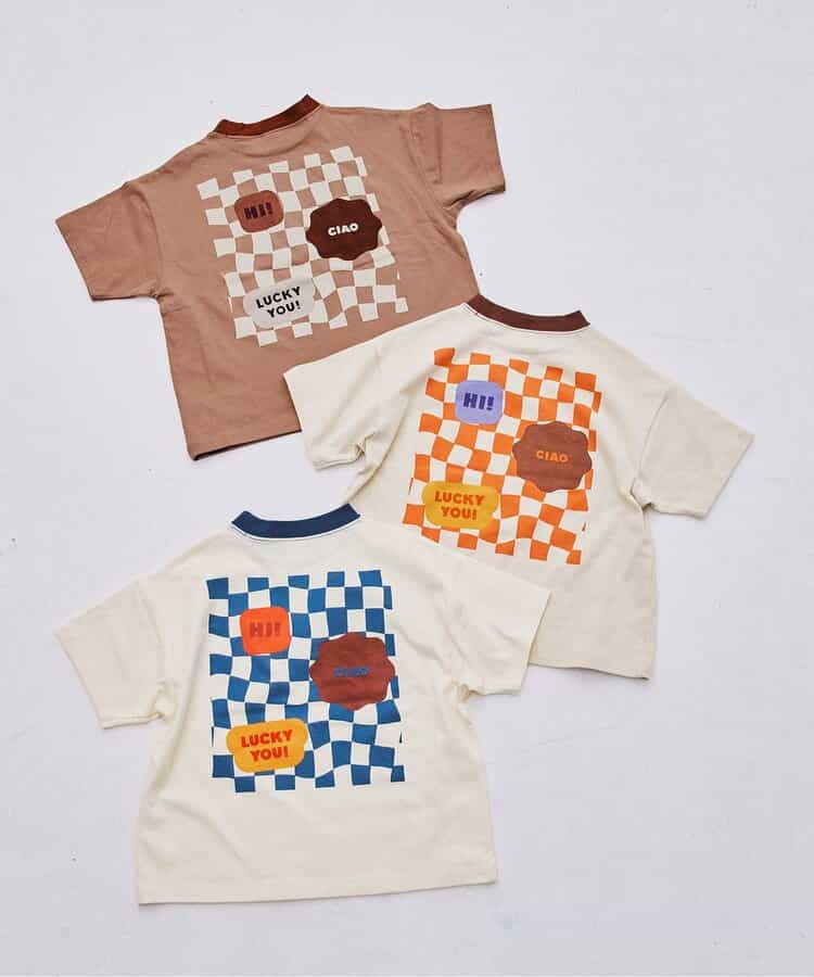 Japanese children's clothing p.prem#r letter print short-sleeved top 80-140cm boys/girls summer TOPS