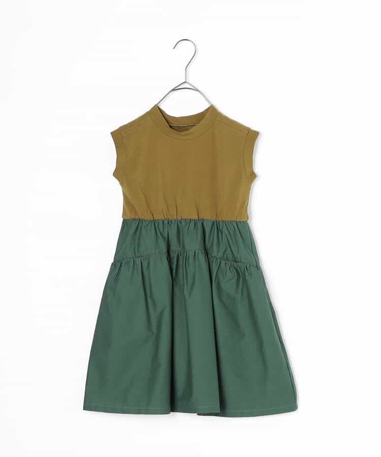 Japanese children's clothing p.prem#r workwear patchwork dress 80-140cm girls summer dresses