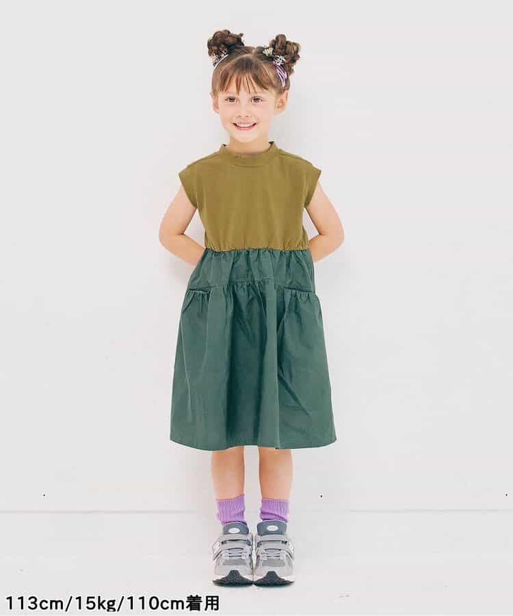 Japanese children's clothing p.prem#r workwear patchwork dress 80-140cm girls summer dresses