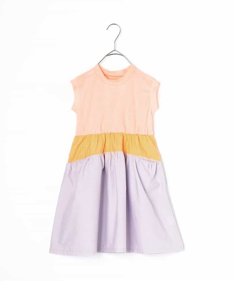 Japanese children's clothing p.prem#r workwear patchwork dress 80-140cm girls summer dresses