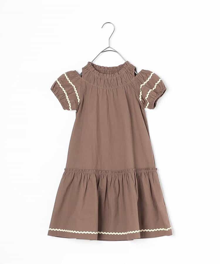 Japanese children's clothing p.prem#r off-the-shoulder short-sleeved dress 80-140cm girls summer dresses