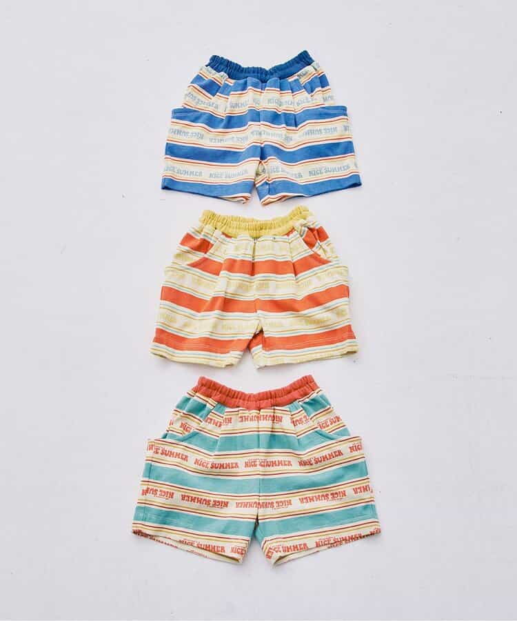 Japanese children's clothing p.prem#r striped shorts 80-140cm boys' summer PANTS