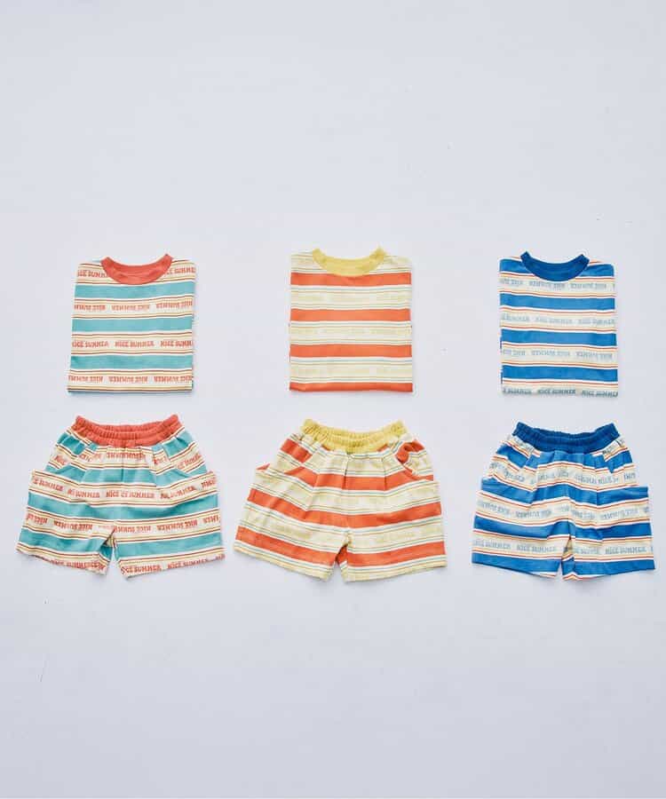 Japanese children's clothing p.prem#r striped shorts 80-140cm boys' summer PANTS