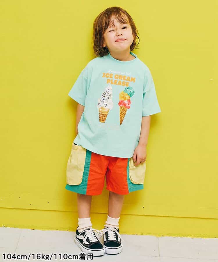 Japanese children's clothing p.prem#r work shorts 80-140cm boys' summer PANTS