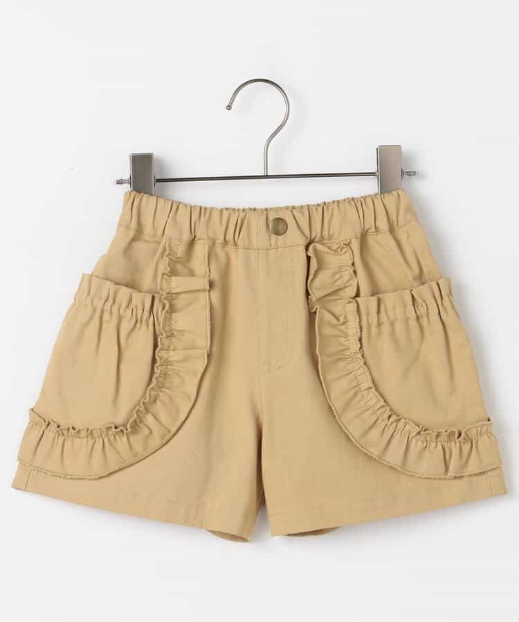 Japanese children's clothing p.prem#r lace pocket shorts 80-140cm girls summer TOPS