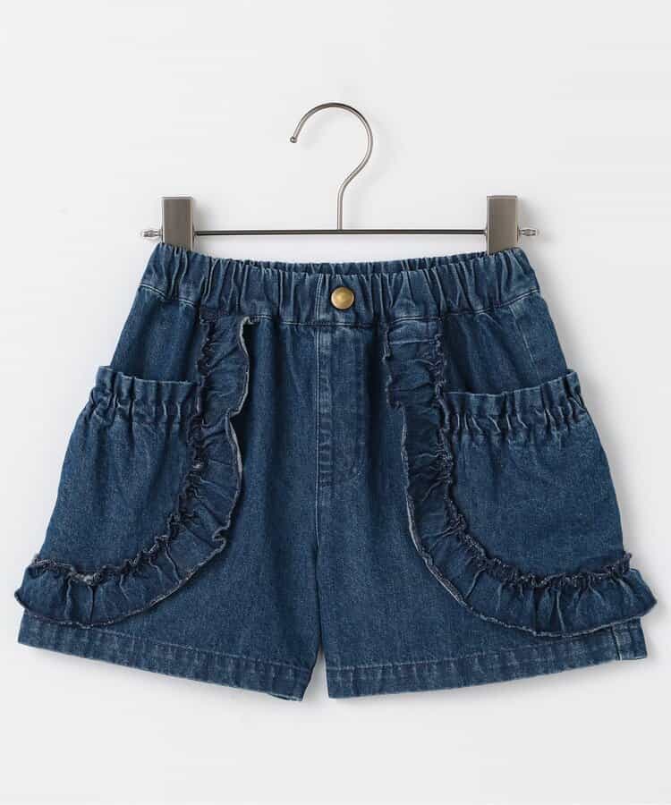 Japanese children's clothing p.prem#r lace pocket shorts 80-140cm girls summer TOPS