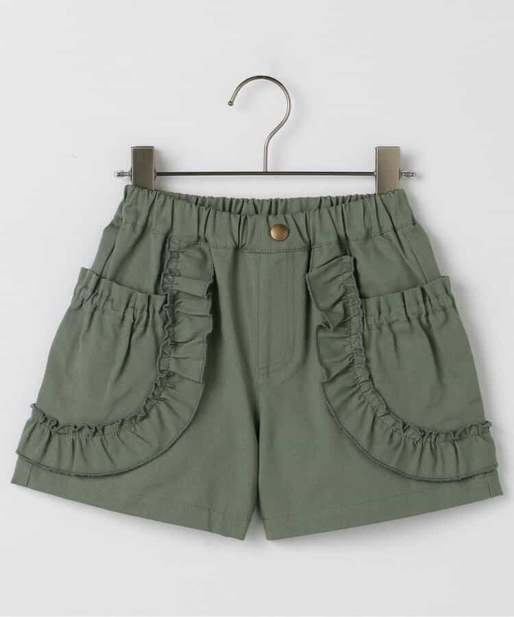 Japanese children's clothing p.prem#r lace pocket shorts 80-140cm girls summer TOPS