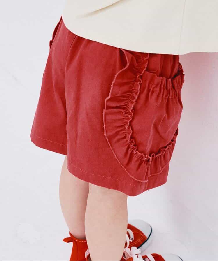 Japanese children's clothing p.prem#r lace pocket shorts 80-140cm girls summer TOPS