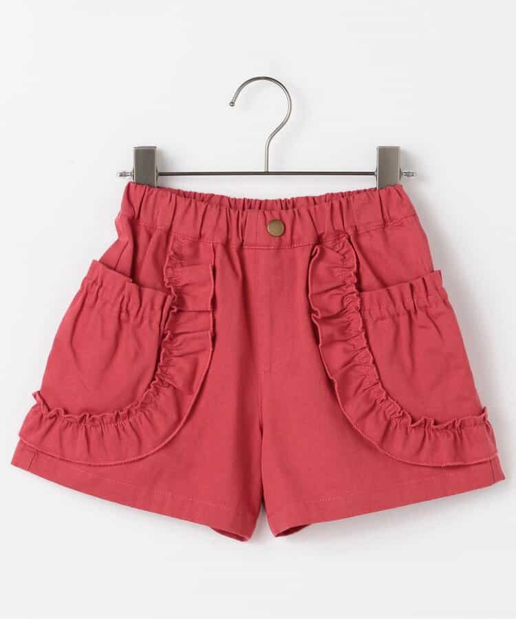 Japanese children's clothing p.prem#r lace pocket shorts 80-140cm girls summer TOPS