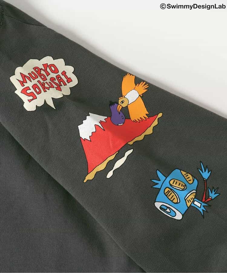 Japanese children's clothing FOKIDS × Swimmy DesignLab COME ON FU!! T-shirts 80-140cm for boys and girls, spring TOPS. Other brand children's clothing