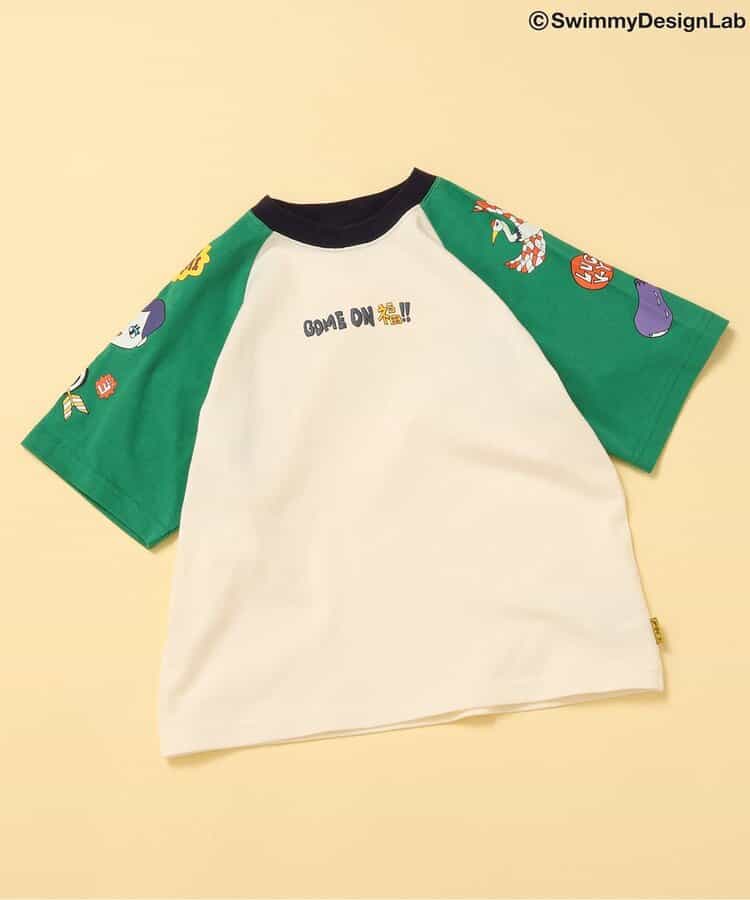 Japanese children's clothing FOKIDS × Swimmy DesignLab COME ON FU!! T-shirts 80-140cm for boys and girls, spring TOPS. Other brand children's clothing