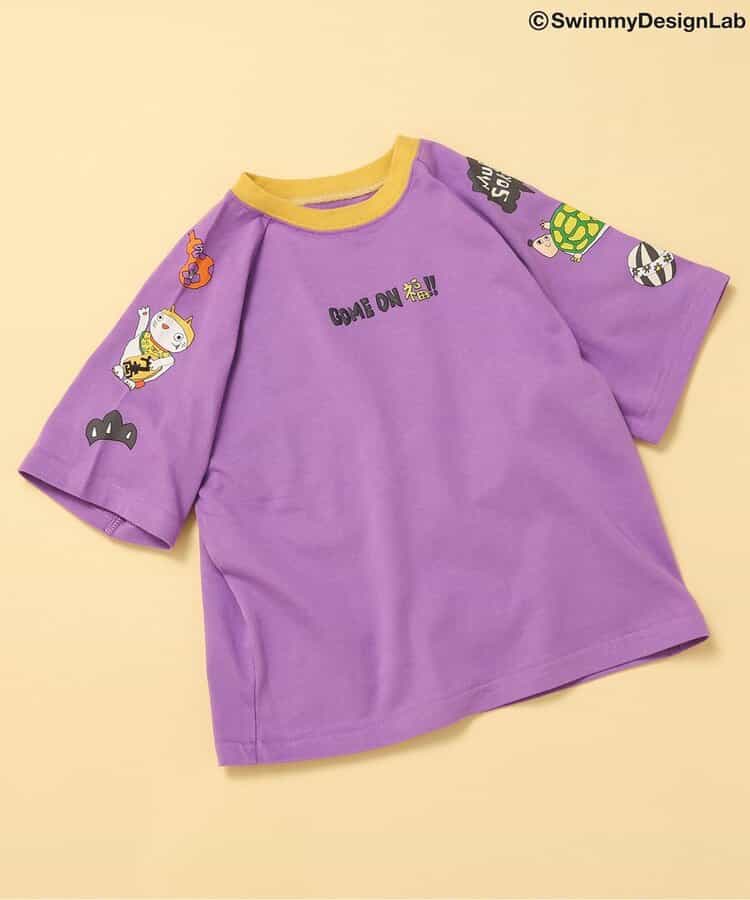 Japanese children's clothing FOKIDS × Swimmy DesignLab COME ON FU!! T-shirts 80-140cm for boys and girls, spring TOPS. Other brand children's clothing