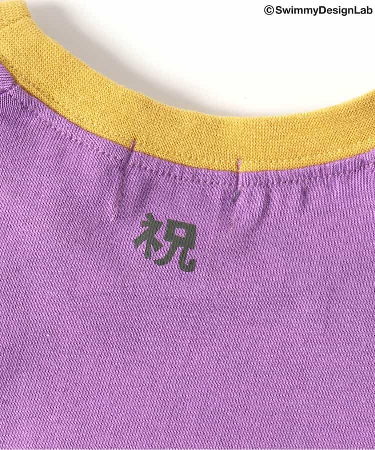 Japanese children's clothing FOKIDS × Swimmy DesignLab COME ON FU!! T-shirts 80-140cm for boys and girls, spring TOPS. Other brand children's clothing