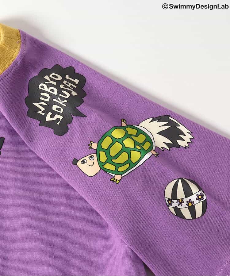 Japanese children's clothing FOKIDS × Swimmy DesignLab COME ON FU!! T-shirts 80-140cm for boys and girls, spring TOPS. Other brand children's clothing