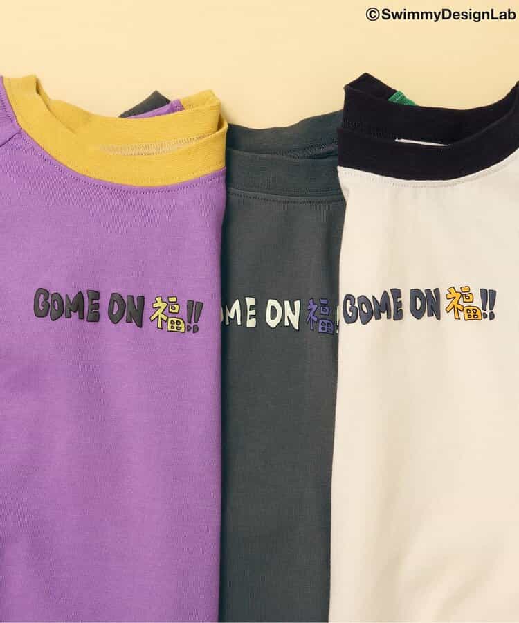Japanese children's clothing FOKIDS × Swimmy DesignLab COME ON FU!! T-shirts 80-140cm for boys and girls, spring TOPS. Other brand children's clothing