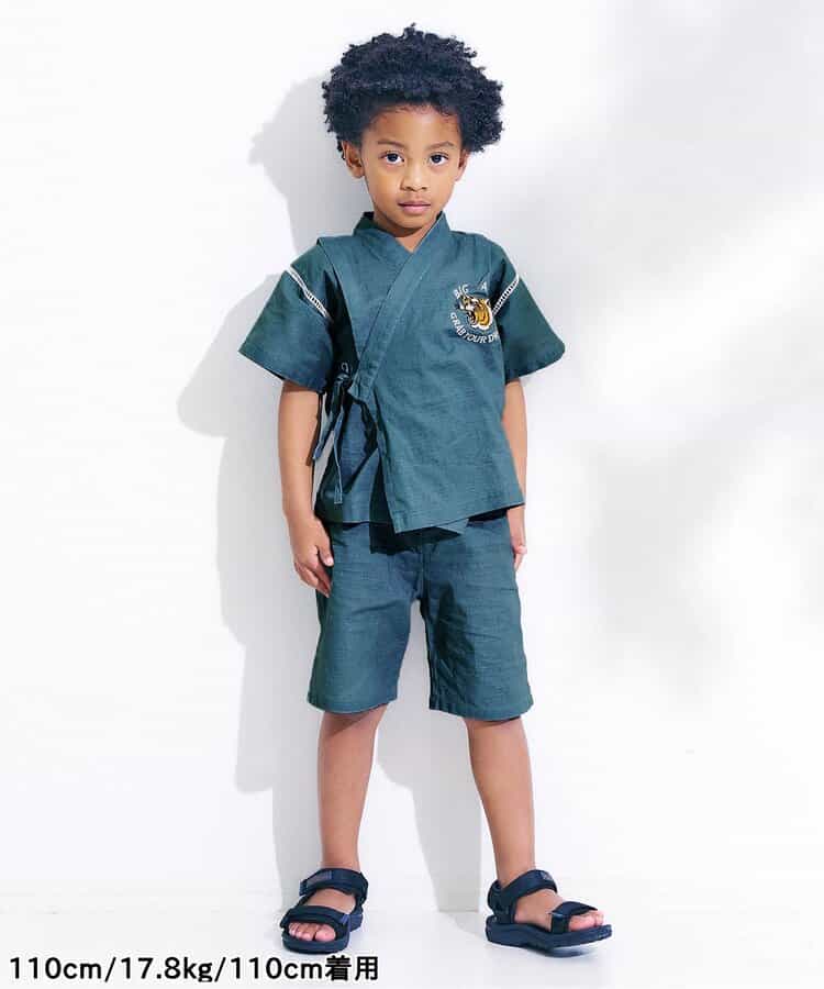 Japanese children's clothing FOKIDS TORASAN! JINBEI! Jinbei Japanese Kimono 80-140cm Boys Summer Other Brand Children's Clothing TOPS PANTS Japanese Summer Festival Special