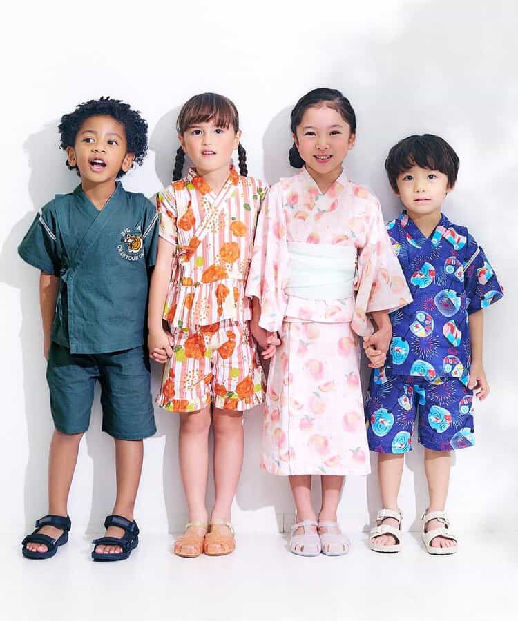 Japanese children's clothing FOKIDS TORASAN! JINBEI! Jinbei Japanese Kimono 80-140cm Boys Summer Other Brand Children's Clothing TOPS PANTS Japanese Summer Festival Special