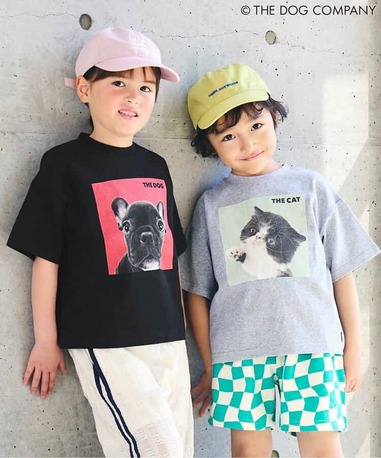 FOKIDS x THE DOG Japanese Children's Clothing: Printed Short-Sleeved Top (80-140cm) for Boys and Girls (Summer) (Other Brands)