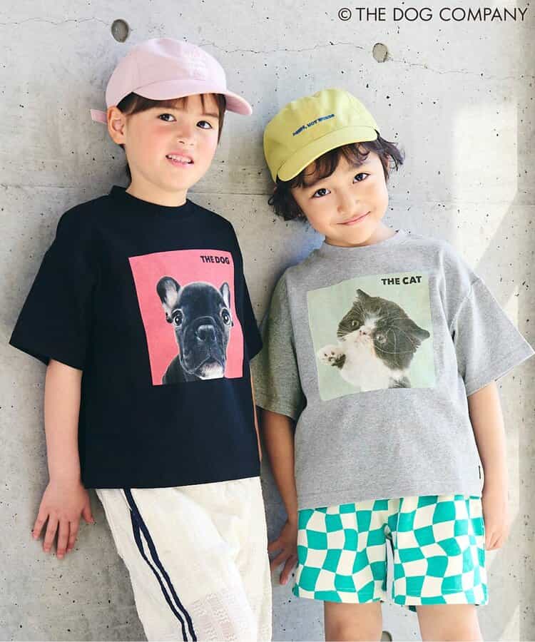 FOKIDS x THE DOG Japanese Children's Clothing: Printed Short-Sleeved Top (80-140cm) for Boys and Girls (Summer) (Other Brands)
