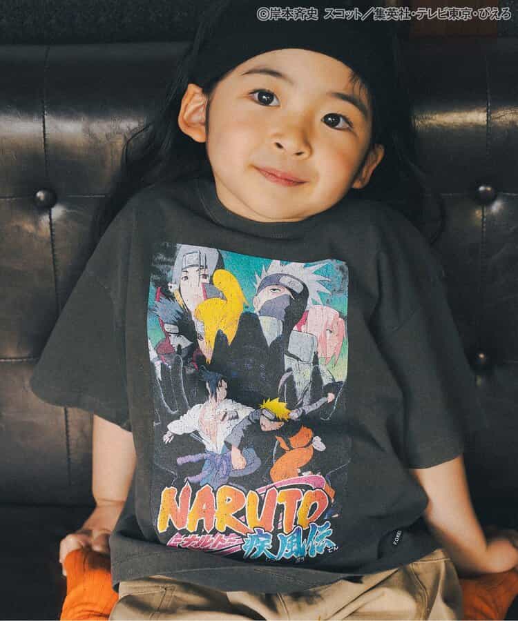 FOKIDS x NARUTO - Japan-made printed short-sleeved tops (100-140cm) for boys and girls. Summer other brand children's clothing TOPS
