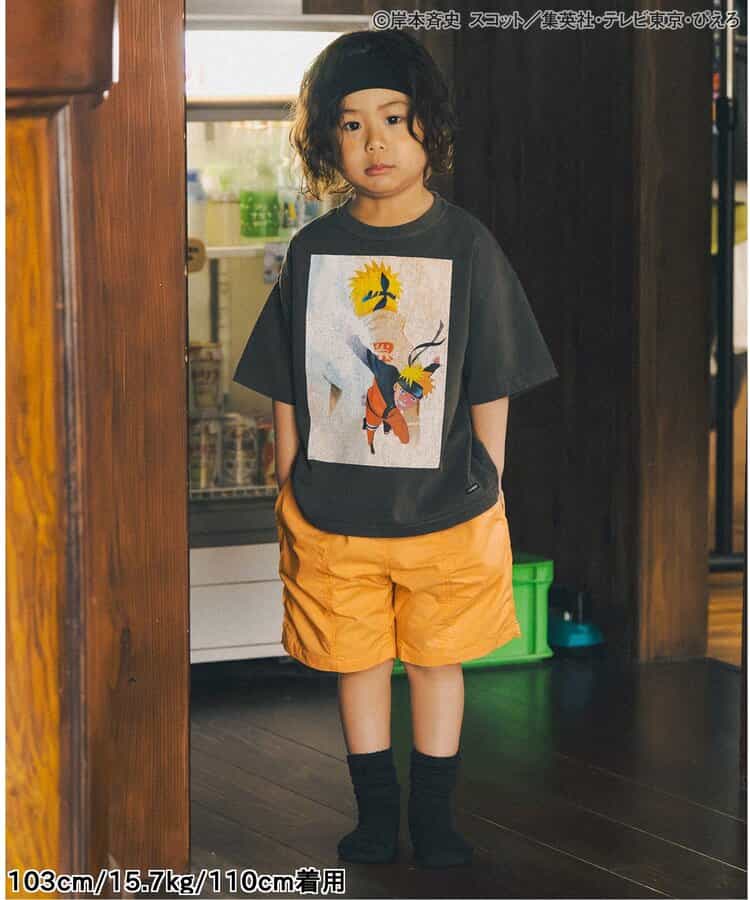 FOKIDS x NARUTO - Japan-made printed short-sleeved tops (100-140cm) for boys and girls. Summer other brand children's clothing TOPS