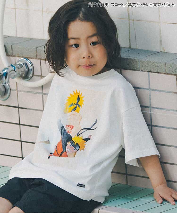 FOKIDS x NARUTO - Japan-made printed short-sleeved tops (100-140cm) for boys and girls. Summer other brand children's clothing TOPS