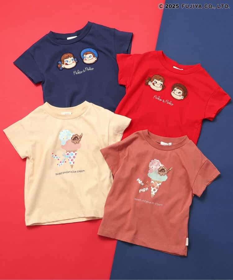 Japanese children's clothing SERAPH x Peko & Poko Milk Girl Print Top 70-140cm Boys/Girls Summer TOPS Other Brand Children's Clothing