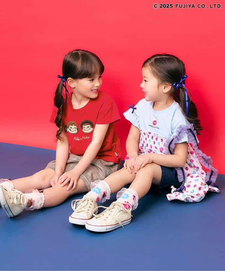 Japanese children's clothing SERAPH x Peko & Poko Milk Girl Print Top 70-140cm Boys/Girls Summer TOPS Other Brand Children's Clothing