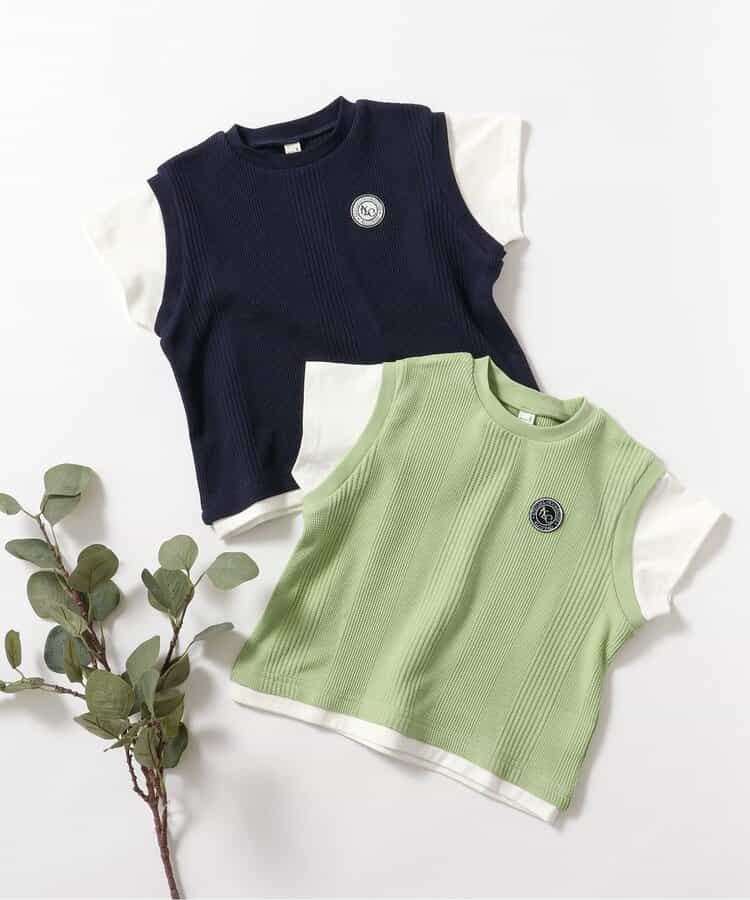 日本童裝 apres les cours 假兩件上衣 80-130cm 男童款 夏季 TOPS