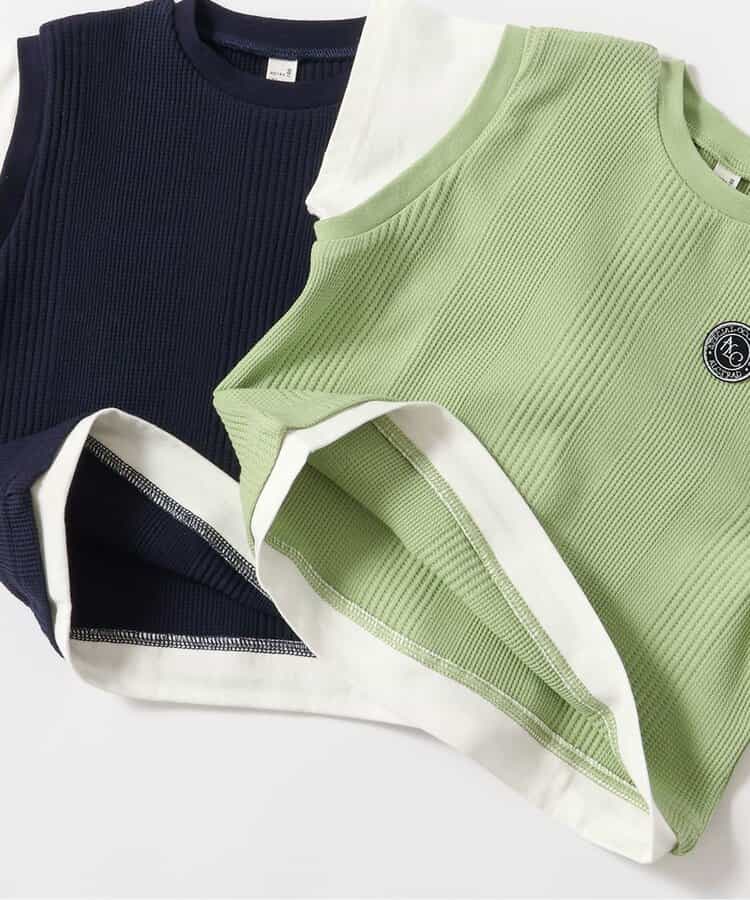 日本童裝 apres les cours 假兩件上衣 80-130cm 男童款 夏季 TOPS