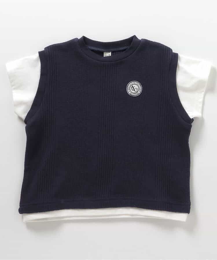 日本童裝 apres les cours 假兩件上衣 80-130cm 男童款 夏季 TOPS