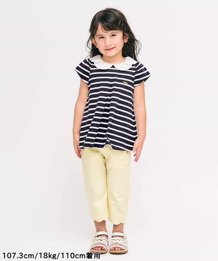 Japanese children's clothing apres les cours striped top 80-140cm girls summer TOPS