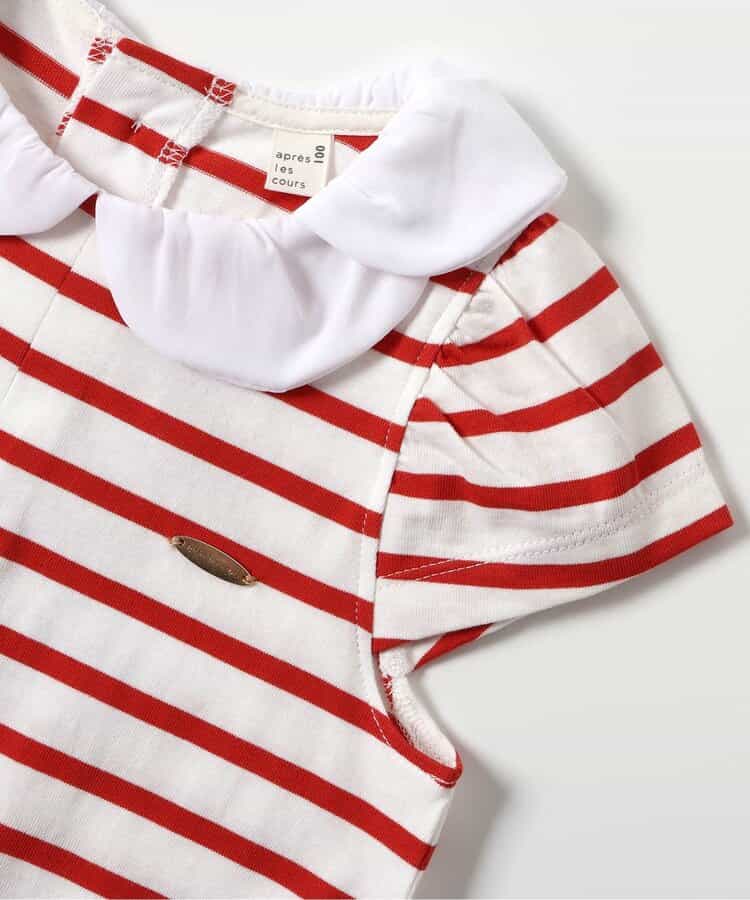 Japanese children's clothing apres les cours striped top 80-140cm girls summer TOPS