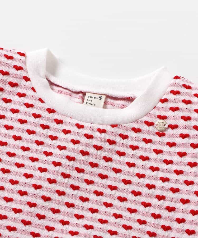Japanese children's clothing apres les cours scallop heart jacquard top 80-140cm girls summer TOPS