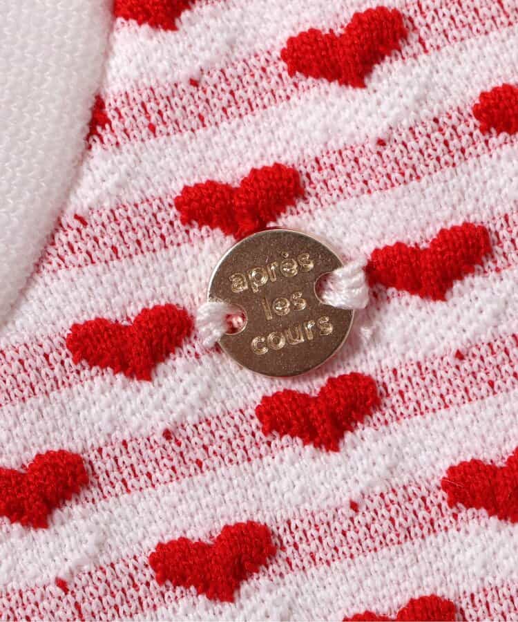 Japanese children's clothing apres les cours scallop heart jacquard top 80-140cm girls summer TOPS