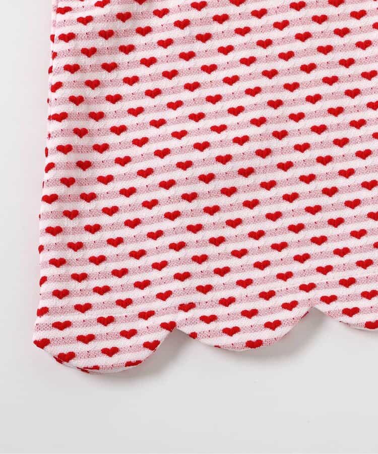 Japanese children's clothing apres les cours scallop heart jacquard top 80-140cm girls summer TOPS