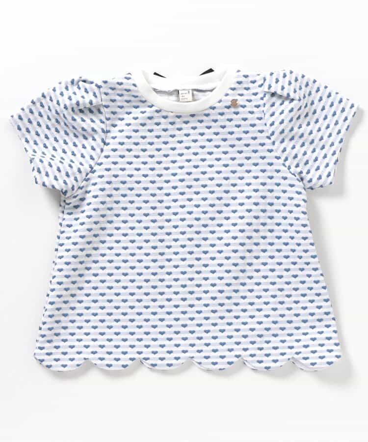 Japanese children's clothing apres les cours scallop heart jacquard top 80-140cm girls summer TOPS