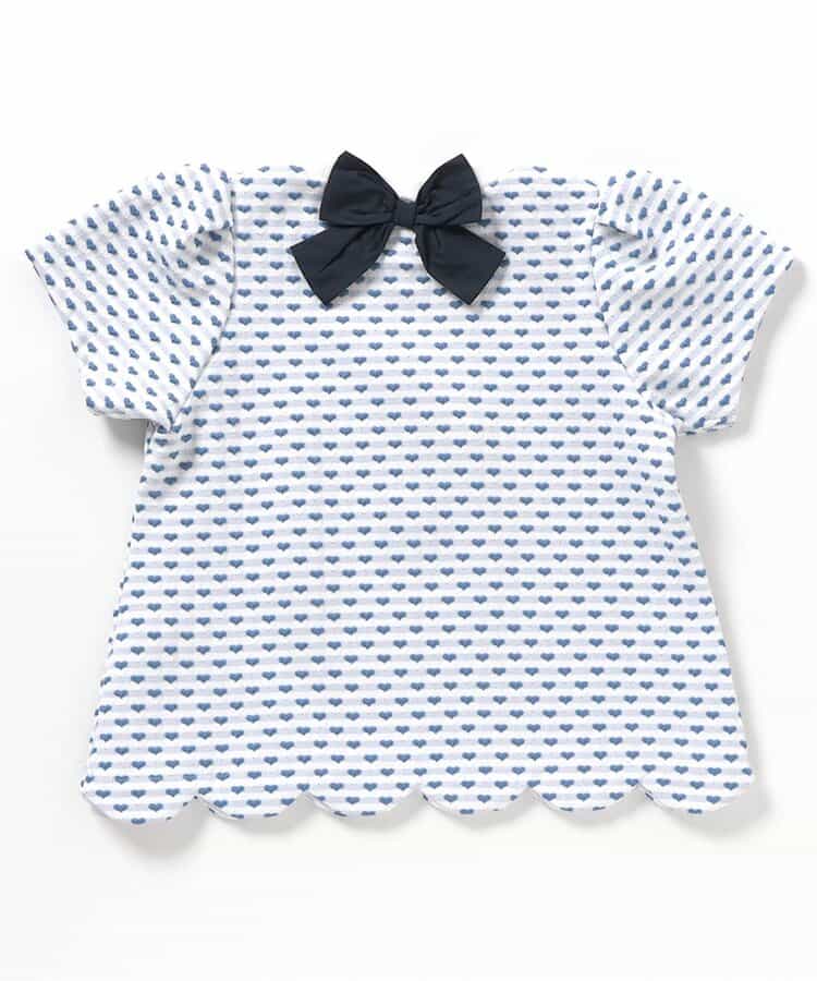 Japanese children's clothing apres les cours scallop heart jacquard top 80-140cm girls summer TOPS